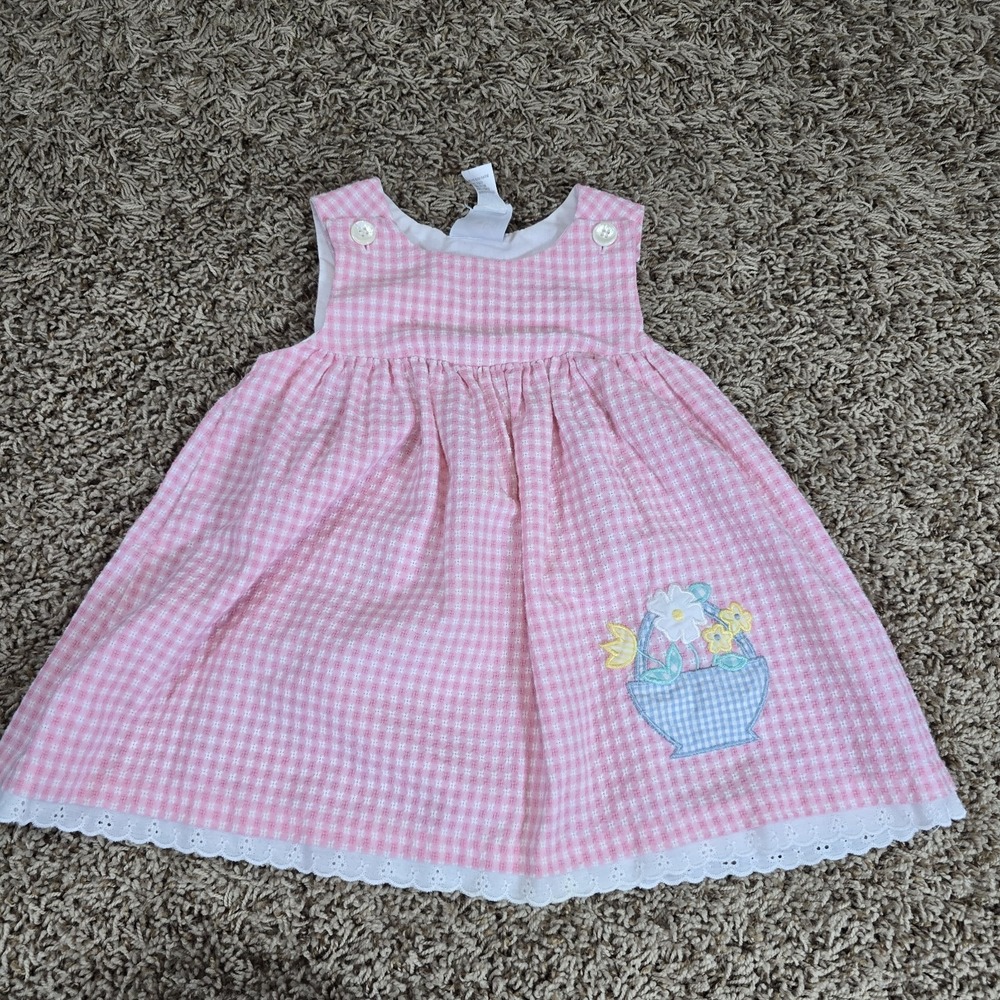 GOOD LAD Baby DRESS size 12 Months PINK WHITE Gingham‎